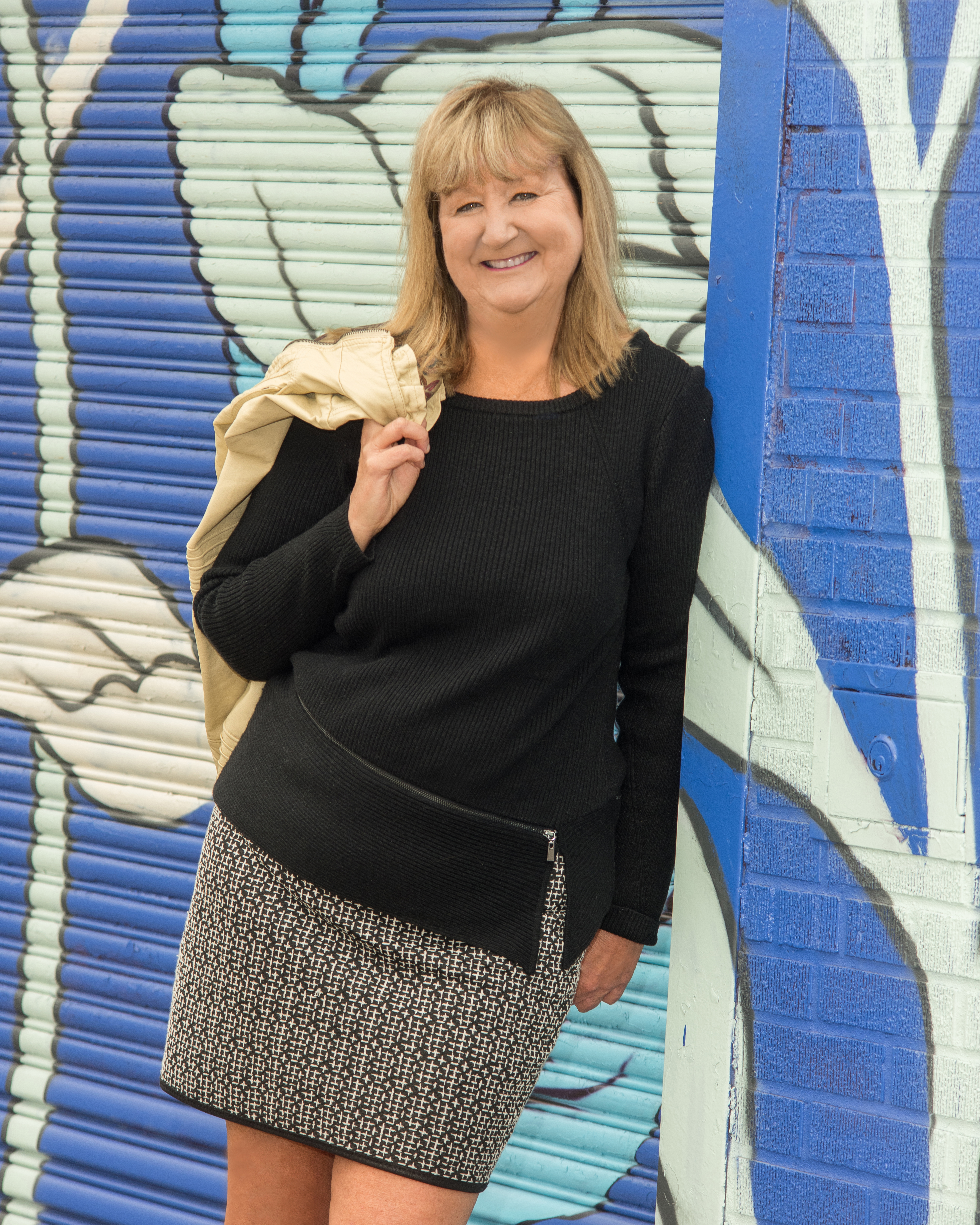 Neighborhood News Hub publisher Jackie Berg at Eastern Market in Detroit.