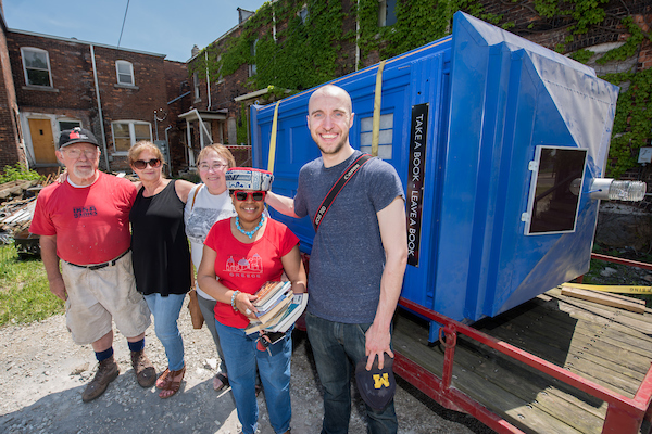 Time machine turned library descends on Woodbridge