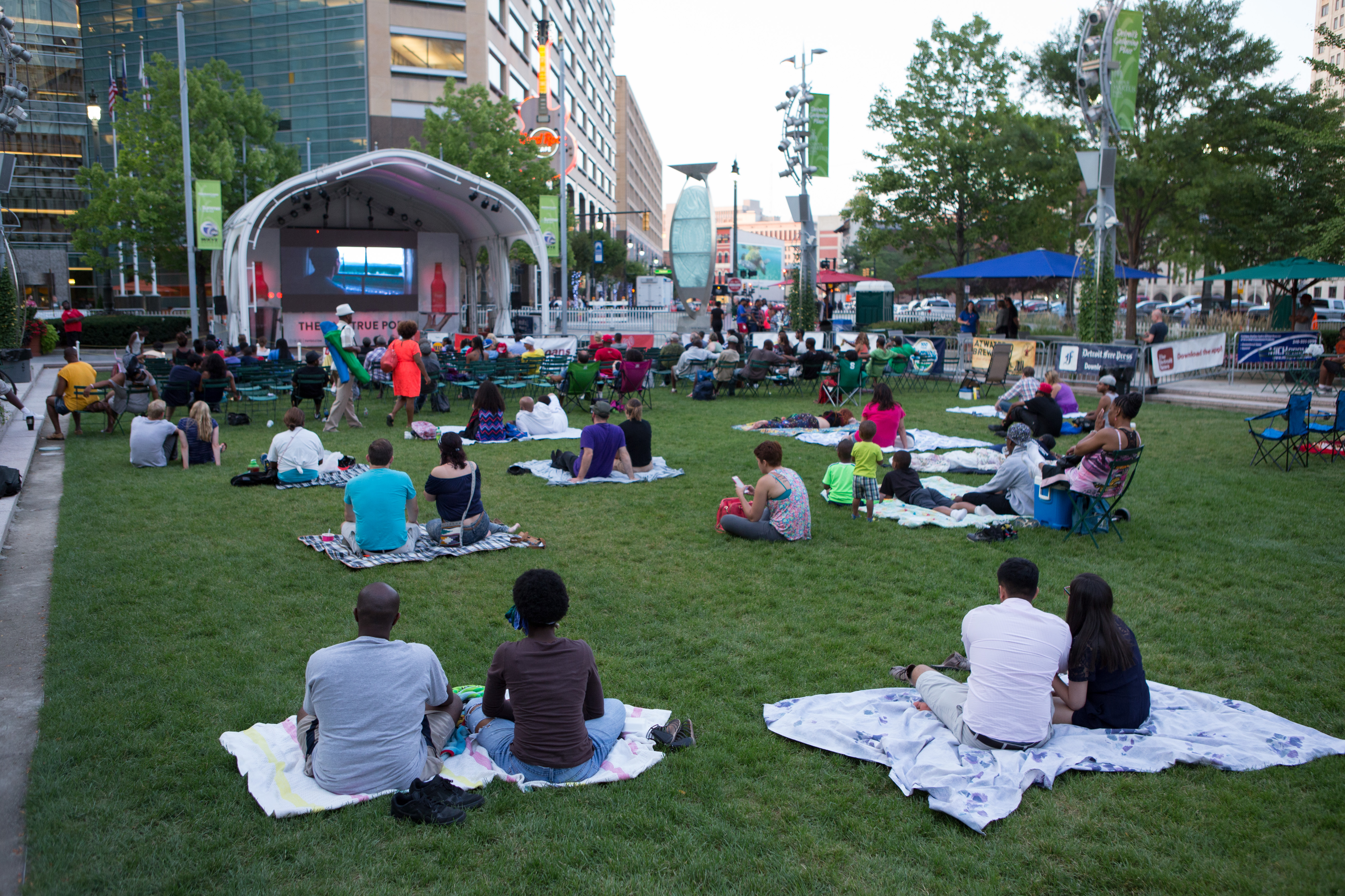 Saturday Movie Night in Campus Martius.